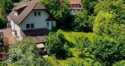 Komfortable Ferienwohnung mit Garten am Fluss. Fellnase willkommen.