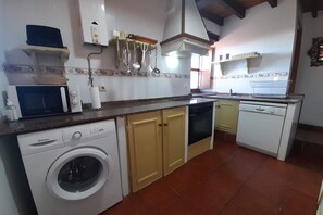 Fridge, microwave, dishwasher, toaster