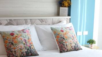 Desk, blackout drapes, soundproofing, iron/ironing board