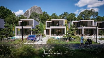 Deluxe villa, balkon, uitzicht op tuin | Exterieur