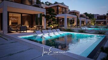 Deluxe Villa, Balcony, Garden View | Pool | 6 outdoor pools, pool umbrellas