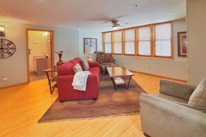 TV, fireplace, offices - Harborside Condo | Bayfield Lake Superior (Bayfield)