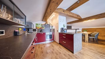 Comfort Apartment, 2 Bedrooms, Pets Allowed, Mountain View | Private kitchen | Coffee/tea maker, electric kettle, toaster