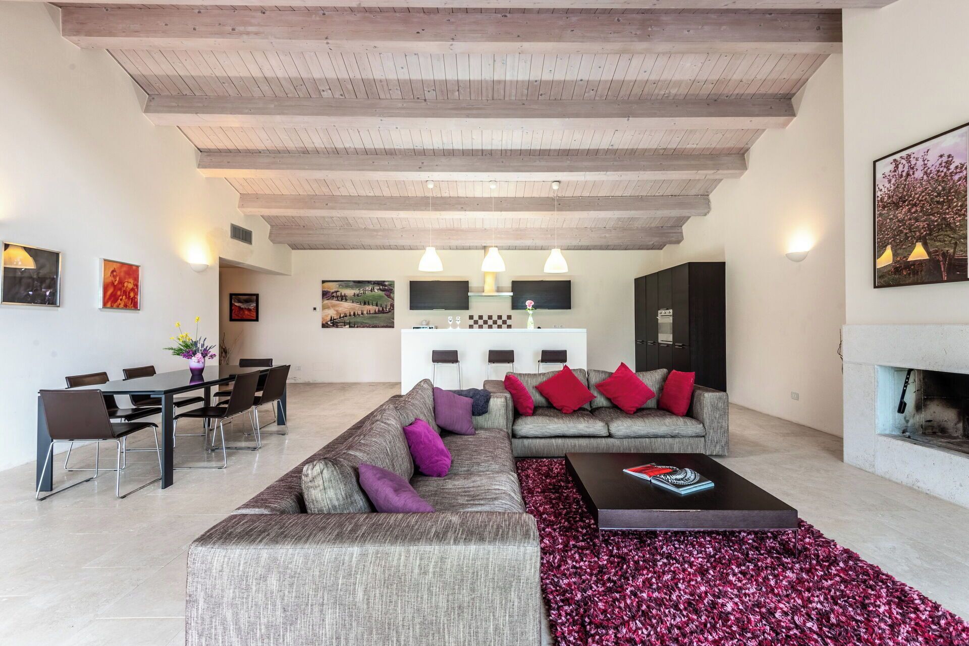 TV, fireplace, DVD player, stereo