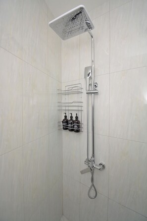 Basic Double Room, City View | Bathroom | Shower, hair dryer, slippers, towels - BM Avenue Hotel (Yerevan)