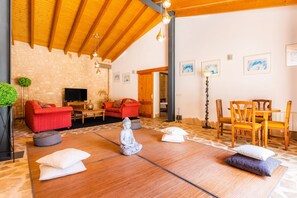 Fernseher, Kamin, Tischtennisplatte