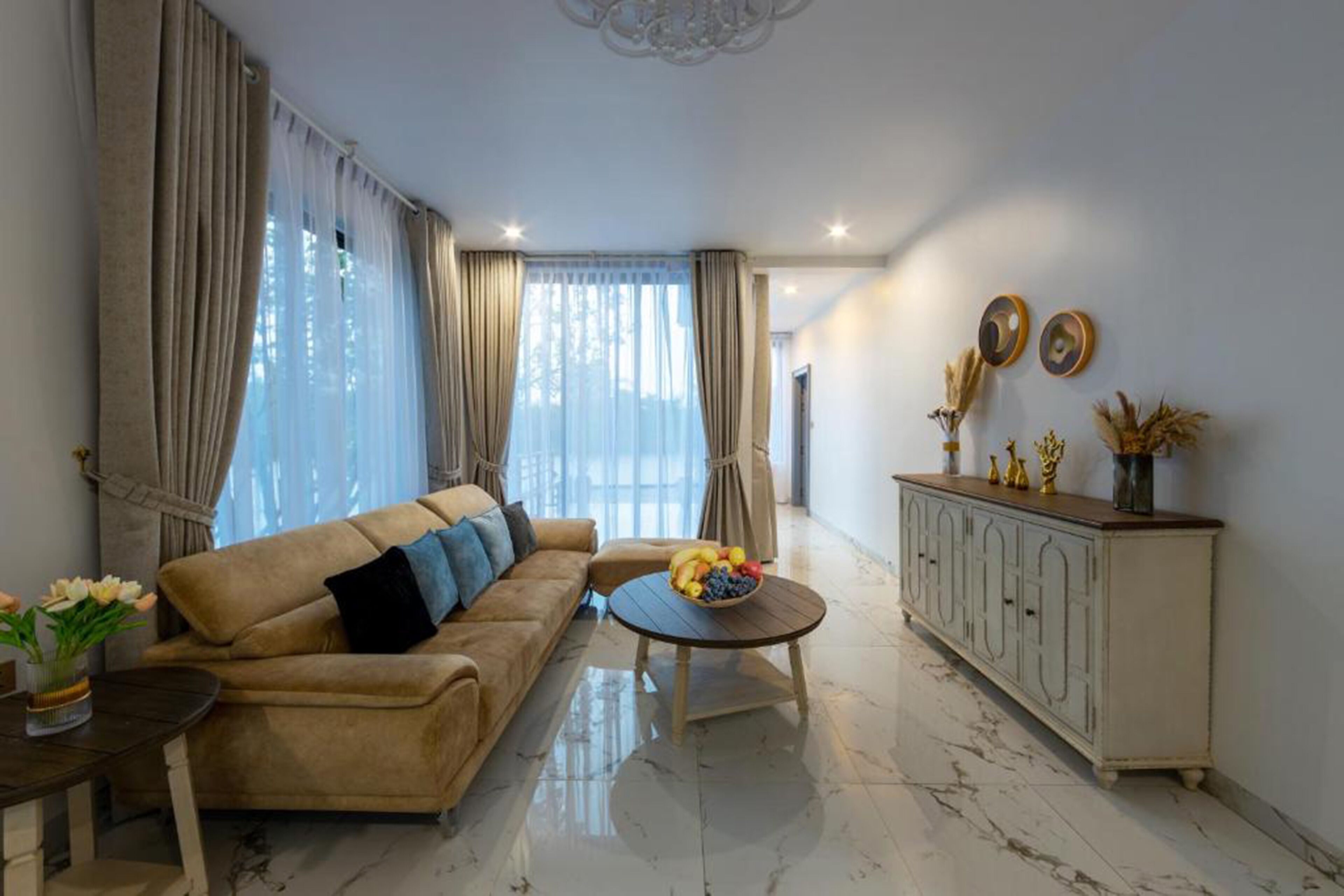 Villa – deluxe, balkong, utsikt mot innsjø | Oppholdsområde