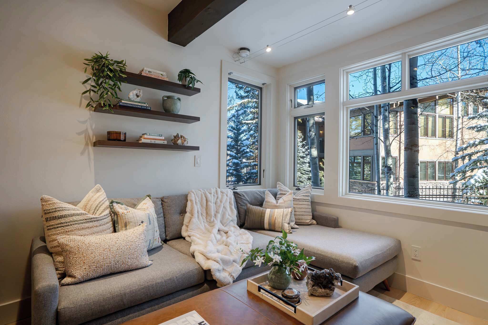 Televisión, chimenea, estéreo, oficina