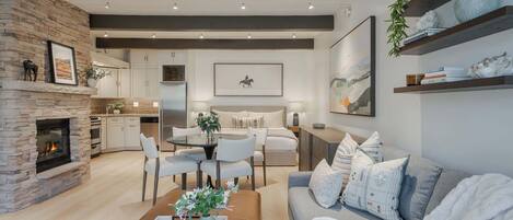 TV, fireplace, stereo, offices