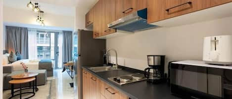 Apartment, Balcony | Private kitchen