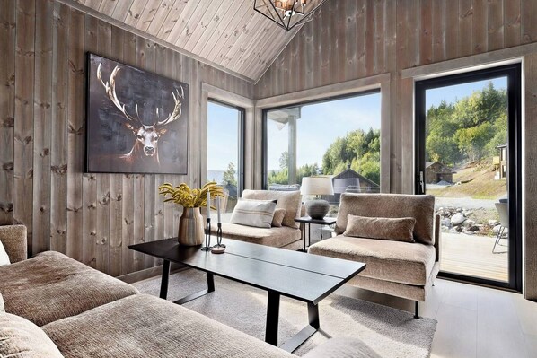 Living room - New and Great Cabin at the Foot of Norefjell (Krodsherad)