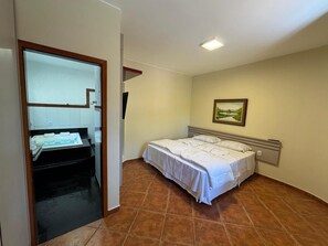 Minibar, desk, laptop workspace, iron/ironing board