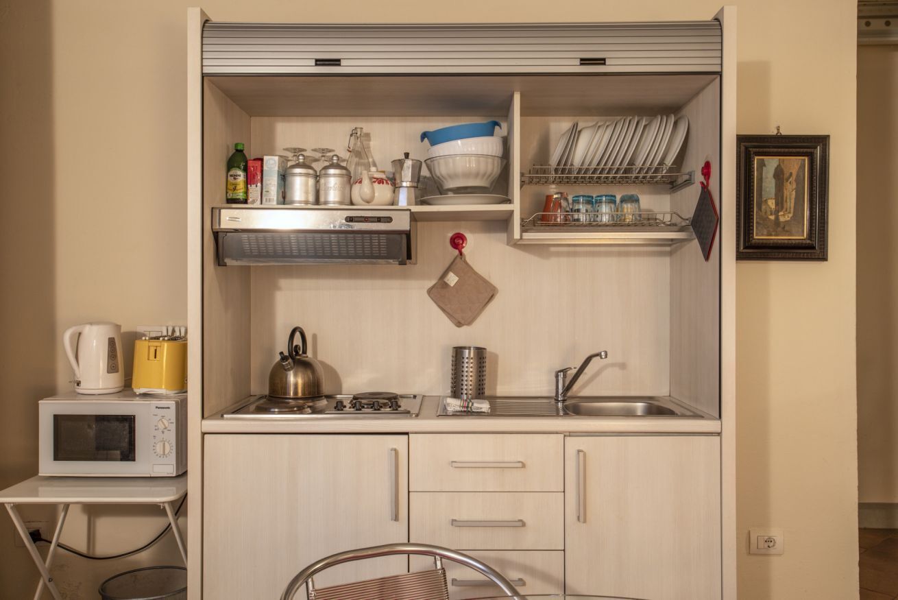 Fridge, microwave, toaster