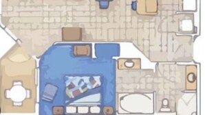 Un hôtel proposant des chambres dotées d’une chambre à coucher, d’une salle de bain, d’une cuisine, d’un coin repas et d’un salon.