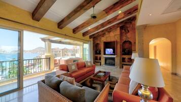 42-inch Smart TV with digital channels, DVD player, pay movies