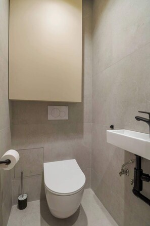 Douche, sèche-cheveux, shampoing