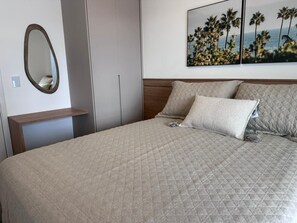 Internet, bed sheets - Modern apartment with ocean view and gourmet balcony. (Bertioga)