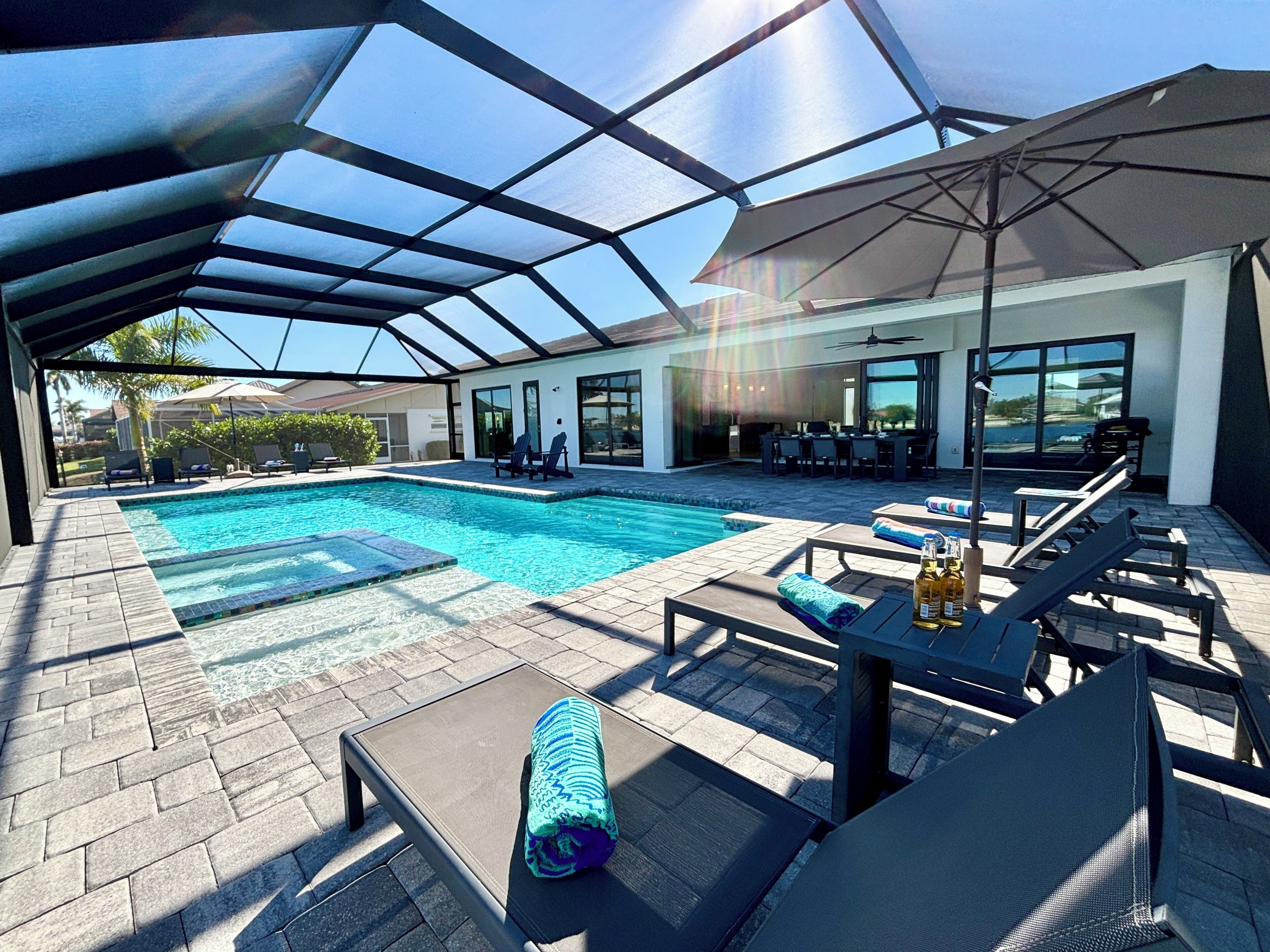 Outdoor pool, a heated pool