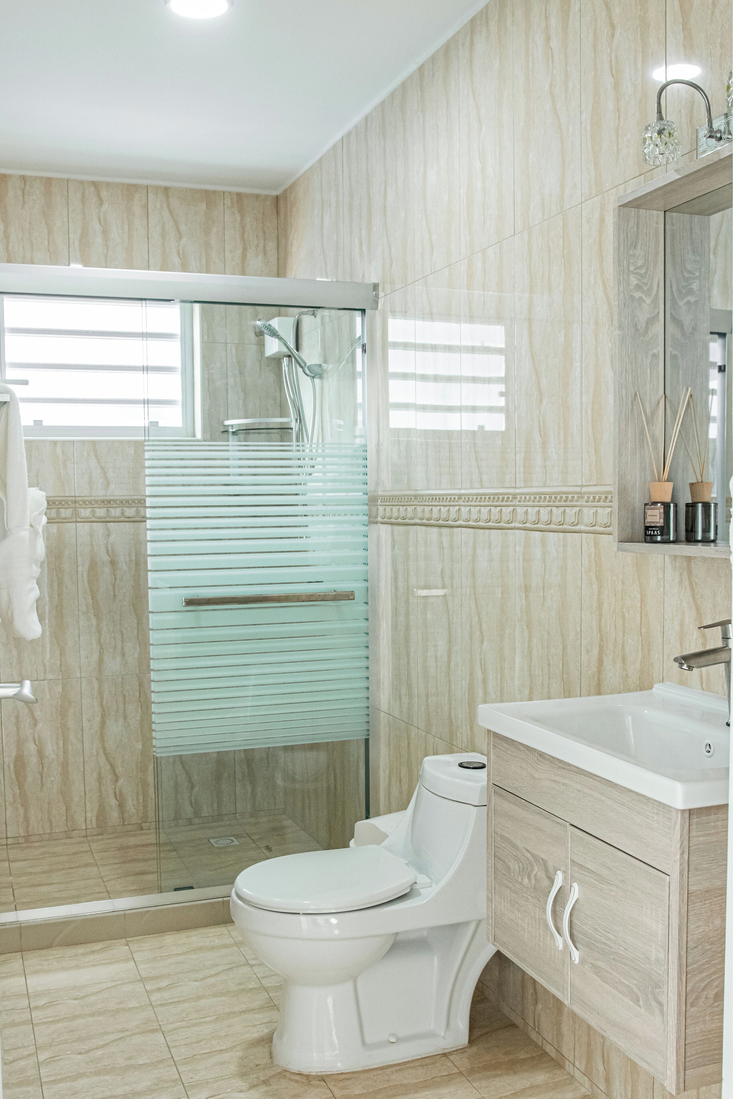Apartment, Pool View | Bathroom | Shower, hair dryer, soap, toilet paper