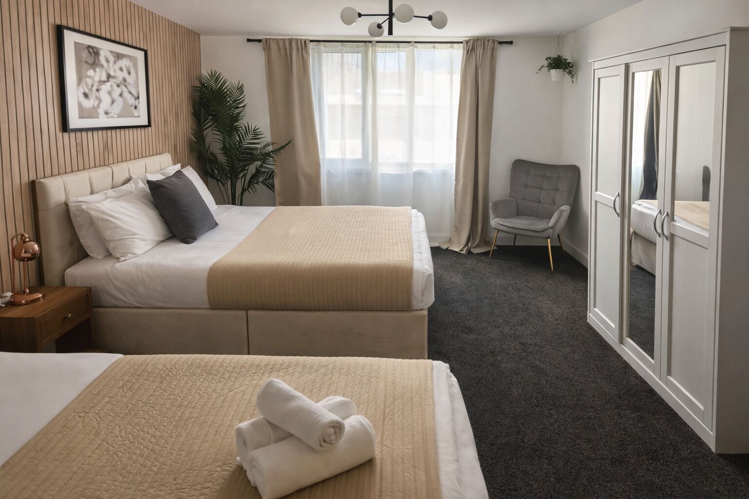 Iron/ironing board, travel crib, free WiFi, bed sheets