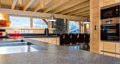 Chalet « Chez Gilles Haute Cimes » avec vue sur le lac, terrasse privée et Wi-Fi