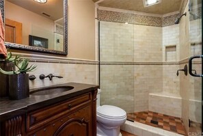 Hair dryer, towels, soap, toilet paper - Spanish Mansion - Architectural Delight! (Perris)