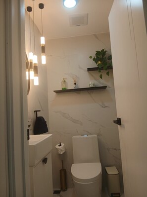 Shower, towels, soap, toilet paper - Cozy 2-bedroom condo with AC and Pool in beautiful Santo Domingo (Santo Domingo)