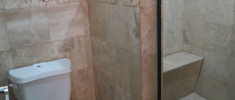 Jetted tub, towels, soap, toilet paper