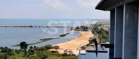 Vue sur la campagne depuis lâhĂ©bergement