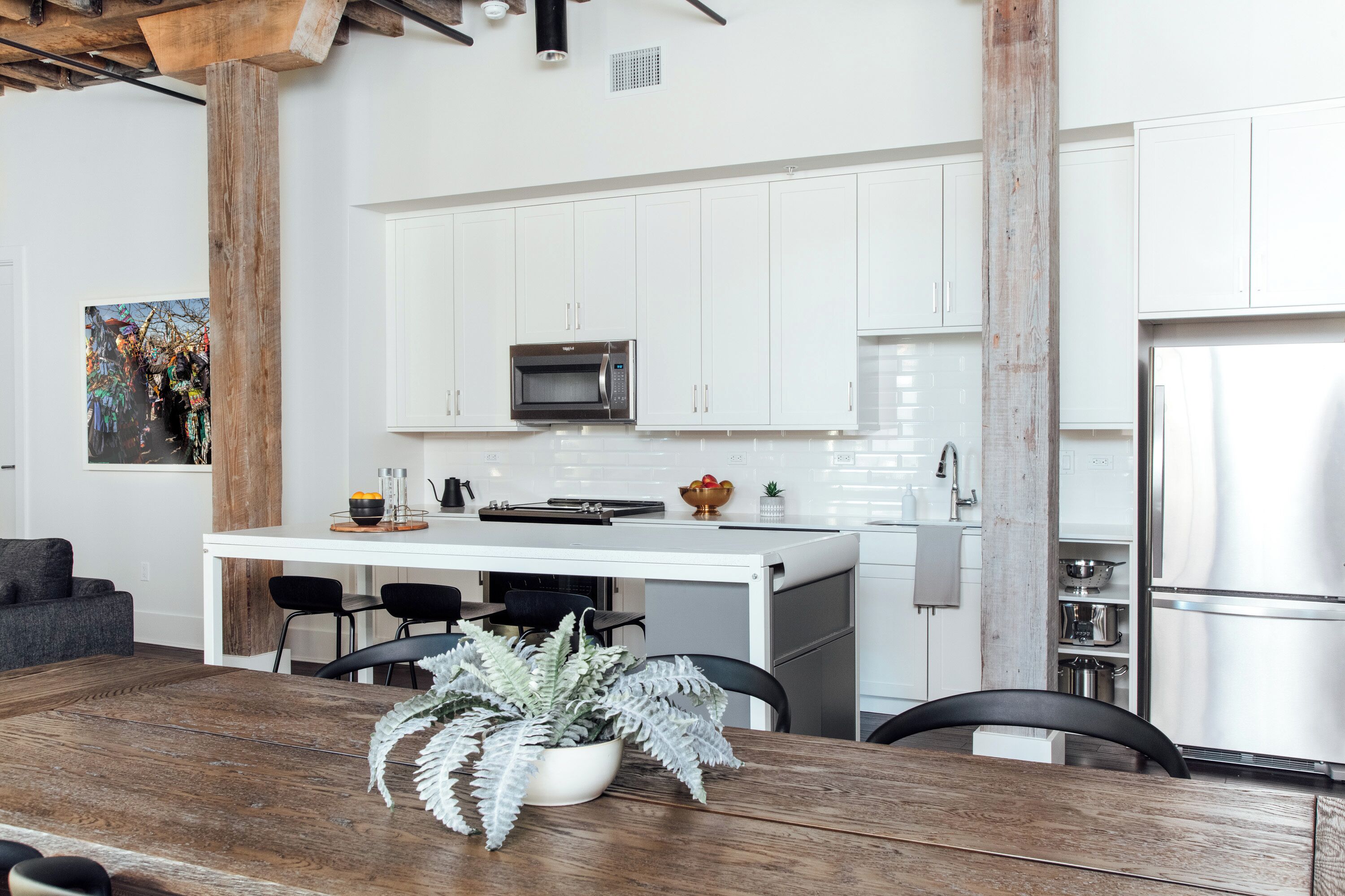 Suite, 2 Bedrooms | Private kitchen | Fridge, microwave, oven, stovetop