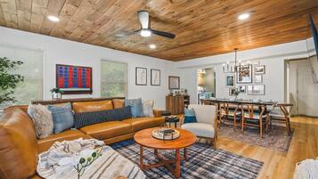 Smart TV, fireplace, video games