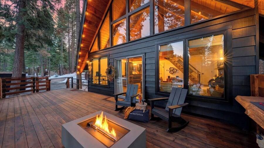 Hot Tub Firepit Loft Suite & Mins to World-class Skiing Tahoe A-frame Retreat by Avantstay