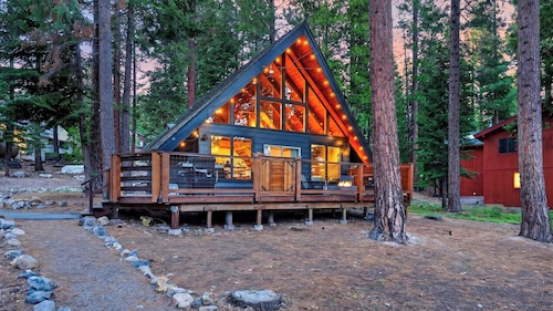 Hot Tub Firepit Loft Suite & Mins to World-class Skiing Tahoe A-frame Retreat by Avantstay