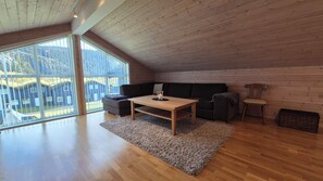 TV, fireplace, books, computer monitors - Spacious mountain apartment in Sirdal, near Kjerag and the Lysefjord (Agder)