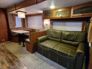 Living area - Very Nice RV set up and ready on multiple acres near peaceful Bethalto Illinois (Bethalto)