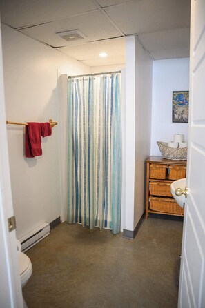 Shower, hair dryer, towels - Lower Floor - Mont-Video (Barraute)