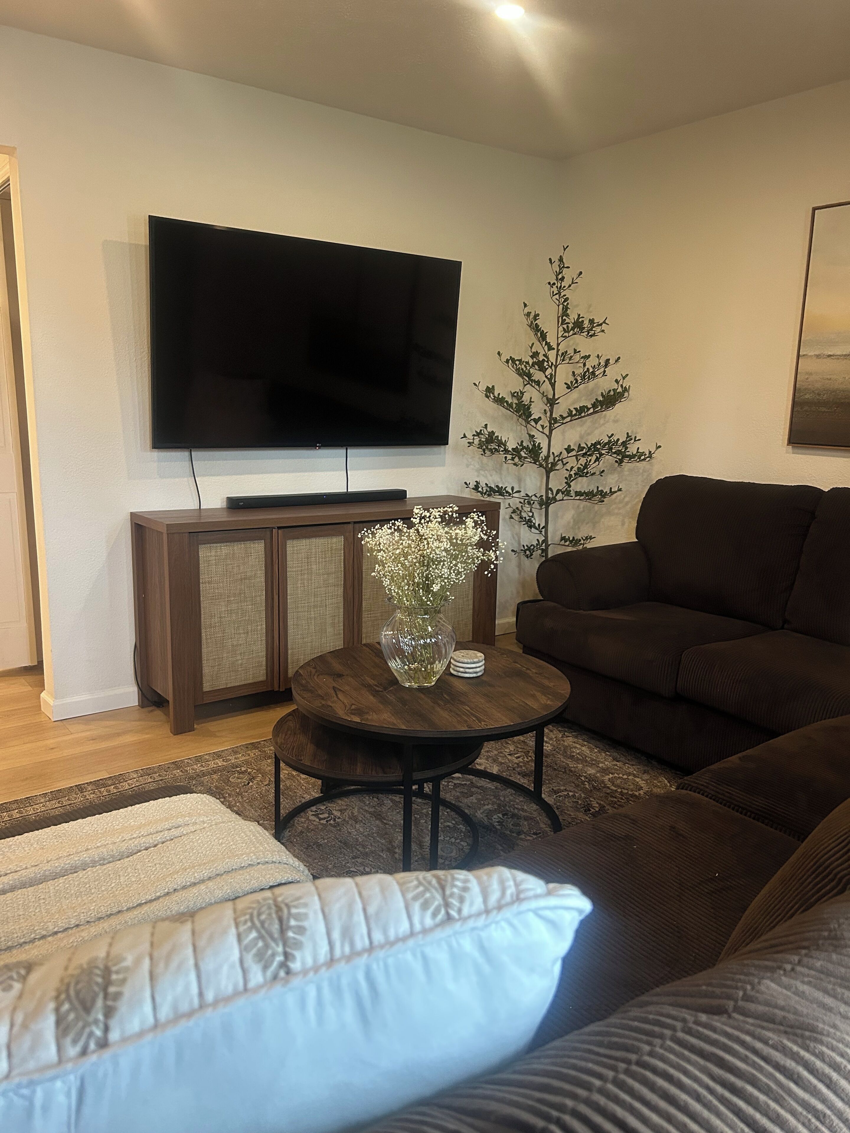 Télévision, cheminée