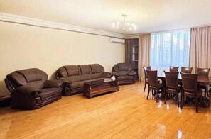 Living area - Modern 2BR Apartment Near Northern Ave․ AC in All Rooms, Fast WiFi (Yerevan)