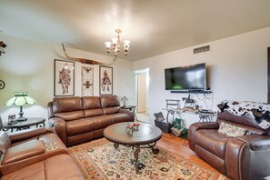 TV, DVD player, books