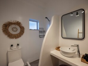 Shower, hair dryer, towels, soap - Pounta | 2BR Apartment w/ Shared Pool | Fiora I (24Q5+MPP Pounta, Greece)