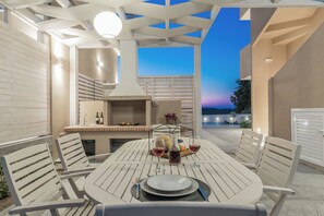 Luxury Villa, 2 Bedrooms, Private Pool, Sea View | Outdoor dining - Spartakos Villa Resort (Zakynthos)