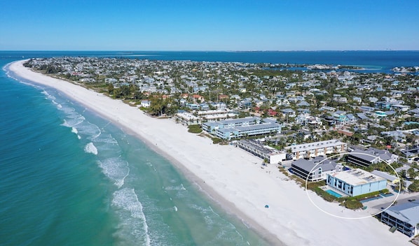 On the beach, sun-loungers, beach towels - Beachfront Condo w/ Pool & Gulf Views I Anna Maria Island I Seaside Beach Villa | Steps to the Beach (Holmes Beach)