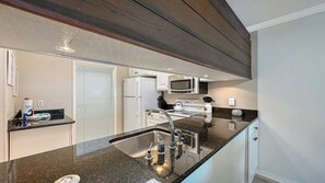 Fridge, microwave, oven, stovetop - Beachfront Condo w/ Pool & Gulf Views I Anna Maria Island I Seaside Beach Villa | Steps to the Beach (Holmes Beach)