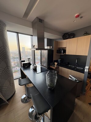 Private kitchen - APARTMENT IN THE HEART OF MEXICO CITY WITH A PANORAMIC VIEW (Ciudad de México)
