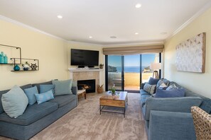 TV, fireplace, offices - Ocean View 2br Remodel @ Seascape's North Bluff! (Aptos)