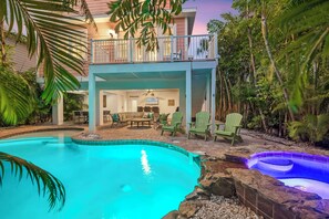 Outdoor pool, a heated pool - NEW! Steps to Private Beach, Heated Pool, Hot Tub, + Ping Pong (Holmes Beach)