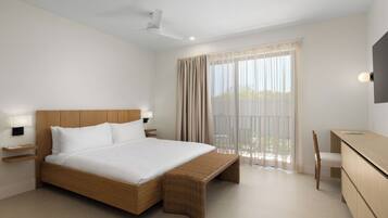 In-room safe, desk, laptop workspace, blackout drapes