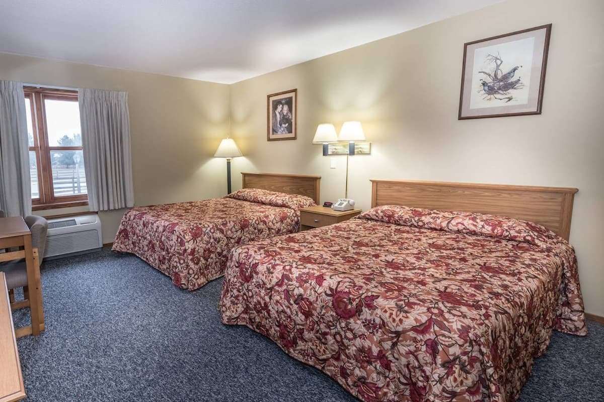 Deluxe Double Room, 2 Queen Beds, Non Smoking | Laptop workspace, blackout drapes, iron/ironing board, free WiFi