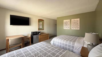 Deluxe Double Room, 2 Queen Beds, Non Smoking | Laptop workspace, blackout drapes, iron/ironing board, free WiFi