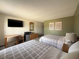 Deluxe Double Room, 2 Queen Beds, Non Smoking | Laptop workspace, blackout drapes, iron/ironing board, free WiFi